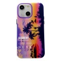 For iPhone 14 Coconut Dual-side Laminating Laser Frosted Phone Case(Purple)