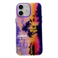 For iPhone 12 Coconut Dual-side Laminating Laser Frosted Phone Case(Purple)