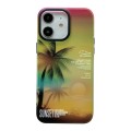 For iPhone 11 SUNSET Coconut Tree Dual-side Laminating Laser Phone Case(Yellow)