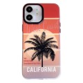 For iPhone 11 Beach Coconut Dual-side Laminating Laser Frosted Phone Case(Red Yellow)
