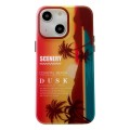 For iPhone 14 Coconut Dual-side Laminating Laser Frosted Phone Case(Red)