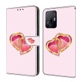 For Xiaomi 11T Pro Crystal Painted Leather Phone case(Love Peach)