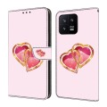 For Xiaomi 13 Crystal Painted Leather Phone case(Love Peach)