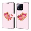 For Xiaomi 13 Pro Crystal Painted Leather Phone case(Love Peach)