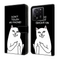 For Xiaomi 13T Pro Crystal Painted Leather Phone case(Dont Touch My Phone)