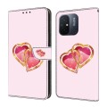 For Xiaomi Redmi 11A/12C Crystal Painted Leather Phone case(Love Peach)