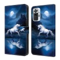 For Xiaomi Redmi Note 10 Pro Crystal Painted Leather Phone case(White Horse)