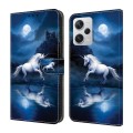 For Xiaomi Redmi Note 12 Pro+ 5G Global Crystal Painted Leather Phone case(White Horse)