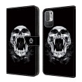 For Xiaomi Redmi Note 10 4G Crystal Painted Leather Phone case(Skull)