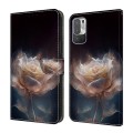 For Xiaomi Redmi Note 10 4G Crystal Painted Leather Phone case(Peony)
