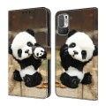 For Xiaomi Redmi Note 10 4G Crystal Painted Leather Phone case(Panda)
