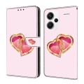 For Xiaomi Redmi Note 13 4G Crystal Painted Leather Phone case(Love Peach)