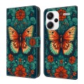 For Xiaomi Redmi Note 13 5G Crystal Painted Leather Phone case(Flower Butterfly)