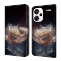 For Xiaomi Redmi Note 13 Pro 5G Crystal Painted Leather Phone case(Peony)
