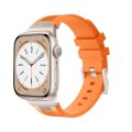For Apple Watch SE 2023 44mm Loners Liquid Silicone Watch Band(Titanium Orange)
