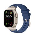 For Apple Watch Ultra 49mm Loners Liquid Silicone Watch Band(Titanium Midnight Blue)