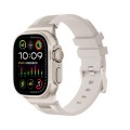For Apple Watch Ultra 49mm Loners Liquid Silicone Watch Band(Titanium Starlight)