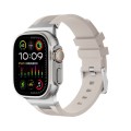 For Apple Watch Ultra 49mm Loners Liquid Silicone Watch Band(Silver Starlight)