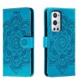 For OnePlus 9 Pro Sun Mandala Embossing Pattern Phone Leather Case(Blue)