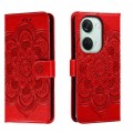 For OnePlus Ace 2V Sun Mandala Embossing Pattern Phone Leather Case(Red)
