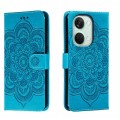 For OnePlus Ace 2V Sun Mandala Embossing Pattern Phone Leather Case(Blue)