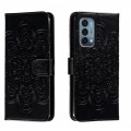 For OnePlus Nord N200 5G Sun Mandala Embossing Pattern Phone Leather Case(Black)