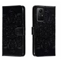 For Xiaomi Redmi Note 12S Sun Mandala Embossing Pattern Phone Leather Case(Black)