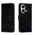 For Xiaomi Redmi Note 13 4G Sun Mandala Embossing Pattern Phone Leather Case(Black)