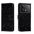 For Xiaomi Redmi Note 13R Pro Sun Mandala Embossing Pattern Phone Leather Case(Black)