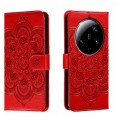 For Xiaomi 13 Ultra Sun Mandala Embossing Pattern Phone Leather Case(Red)