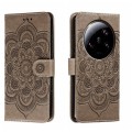 For Xiaomi 13 Ultra Sun Mandala Embossing Pattern Phone Leather Case(Grey)