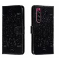 For Sony Xperia 5 Sun Mandala Embossing Pattern Phone Leather Case(Black)