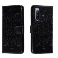 For Sony Xperia 10 III Sun Mandala Embossing Pattern Phone Leather Case(Black)