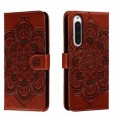 For Sony Xperia 10 V Sun Mandala Embossing Pattern Phone Leather Case(Brown)