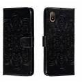 For Sony Xperia Ace III Sun Mandala Embossing Pattern Phone Leather Case(Black)