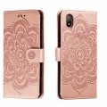 For Sony Xperia Ace III Sun Mandala Embossing Pattern Phone Leather Case(Rose Gold)