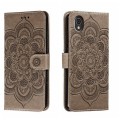 For Sharp Aquos Sense2 Sun Mandala Embossing Pattern Phone Leather Case(Grey)