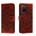 For OPPO A55 5G Sun Mandala Embossing Pattern Phone Leather Case(Brown)