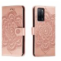 For OPPO A55 5G Sun Mandala Embossing Pattern Phone Leather Case(Rose Gold)