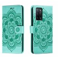For OPPO A55 5G Sun Mandala Embossing Pattern Phone Leather Case(Green)