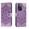 For OPPO A57 4G Sun Mandala Embossing Pattern Phone Leather Case(Purple)