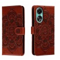For OPPO A78 4G Sun Mandala Embossing Pattern Phone Leather Case(Brown)