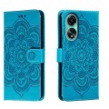 For OPPO A78 4G Sun Mandala Embossing Pattern Phone Leather Case(Blue)