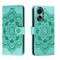 For OPPO A78 4G Sun Mandala Embossing Pattern Phone Leather Case(Green)