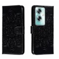 For OPPO A79 5G Sun Mandala Embossing Pattern Phone Leather Case(Black)