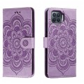 For OPPO A93 4G Sun Mandala Embossing Pattern Phone Leather Case(Purple)