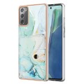 For Samsung Galaxy Note20 Marble Pattern IMD Card Slot Phone Case(Green)