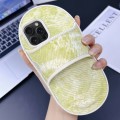 For iPhone 15 Pro Creative Denim Slipper Design TPU Phone Case(Yellow Green)