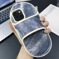 For iPhone 14 Creative Denim Slipper Design TPU Phone Case(Grey Blue)