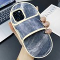 For iPhone 12 Pro Max Creative Denim Slipper Design TPU Phone Case(Grey Blue)